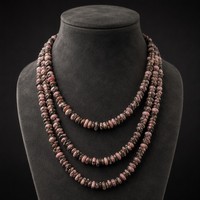 Collar de Piedras de Rodonita Natural con Cadena Plateada Bañada en Oro Rosa de 80cm, Joyería de Piedras Preciosas Curativas de Cristal Rosa y Negro
