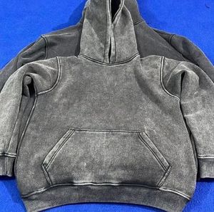 Sweat à capuche en molleton 100% coton de haute qualité, coupe ajustée, délavage acide, manches longues - Product Image 5