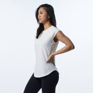 ประสิทธิภาพ Fit 95% ผ้าฝ้าย 5% สแปนเด็กซ์หมวกแขน Raglan รูปลูกเรือคอผู้หญิงหรูหราสีเขียวกางเกง Scoop Hem - Product Image 2