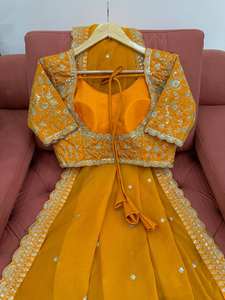 <b>Indian</b> Beautiful Designer Saree with Thread and Sequence Work Blouse on Mono Banglori Silk Heavy Tabby <b>Fabric</b> for Parties - Product Image 3