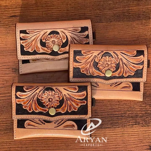 กระเป๋าใส่เหรียญงานแกะสลักด้วยมือมีสไตล์ใช้งานได้หลากหลายกระเป๋าสตางค์หนังสไตล์ตะวันตกมาใหม่สำหรับทุกเพศ - Product Image 1