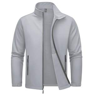 เสื้อกันลมมีซิปรูดกันน้ำสำหรับผู้ชายเสื้อแจ็คเก็ตผ้าใบมีปกตั้งโลโก้ได้ตามต้องการ2024ฤดูหนาว - Product Image 1