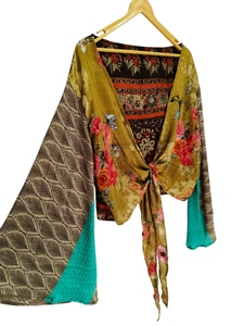 เสื้อสั้นสำหรับผู้หญิงและเด็กผู้หญิงเสื้อผูกไหมส่าหรีแขนยาวเป็นของขวัญสำหรับเสื้อคลุมสั้นของเธอ - Product Image 5