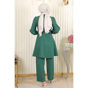 Ensemble décontracté en coton 100% avec col roulé perlé et longueur midi - Product Image 4