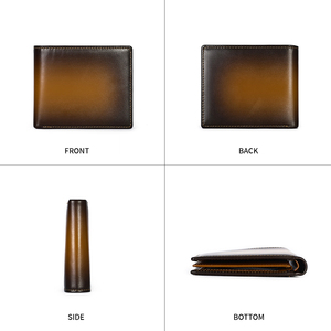 กระเป๋าสตางค์หนังแท้สไตล์วินเทจสำหรับผู้ชาย ยี่ห้อ GENTS GARB ป้องกัน RFID พร้อมช่องใส่บัตรเครดิต 11 ช่อง ปิดแบบสั่งทำพิเศษ ทนทาน - Product Image 4