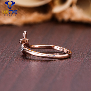 Bague en diamant Lab-Stone Party Wear 0.04 TDW diamant taille ronde or rose 18kt couleur EF-VS - Product Image 3