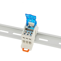 Caja de conexiones de distribución de energía unipolar UKK 80A suministrada de fábrica, bloque de terminales de conector de cable de carril Din Universal