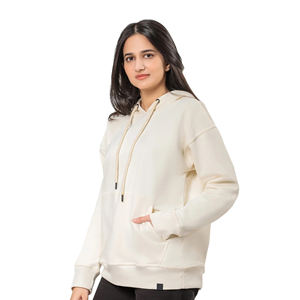 Chándal Deportivo Informal para Mujer, con Capucha, Cuello en V, Logotipo, Transpirable, 100% Algodón, Ligero, 2 en 1, con Cierre de Cordón, para Invierno - Product Image 3