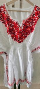 ชุดคาฟตันสีขาวปักด้วยมือจากฟิลิปปินส์ผ้าคอตตอน100% พิมพ์ลายลำลองงานปาร์ตี้ยาวสั้นเอวพู่ห้อยสำหรับฤดูใบไม้ผลิ/ฤดูร้อน - Product Image 3