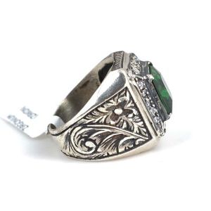 Anillo de Plata 925 con Circonita Geométrica de Corte Princesa y Piedra Natural para Hombre, Ideal para Uso Diario - Product Image 3