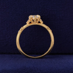 Bague de fiançailles pour femme en or blanc 14 carats plaqué or, diamant de laboratoire de taille marquise de 3,00 CTW, couleur E, vintage, cluster, certifié IGI - Product Image 3