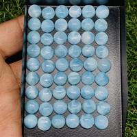 Pierres précieuses semi-précieuses naturelles de Larimar de qualité supérieure AAA, 8 mm, lisses, certifiées IGI, pour la fabrication de bijoux, pierres calibrées en vrac