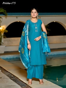 Traje de Dupatta Digital de Seda Rangoli de Diseñador, Elegante Ropa Étnica para Mujer con Interior para Bodas y Fiestas - Product Image 3