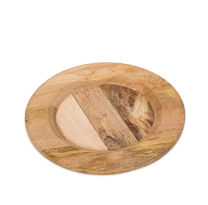 Venta al por mayor de cargadores de madera decorativos rústicos Placa de grano texturizado boda cargador placas Venta caliente - Product Image 4