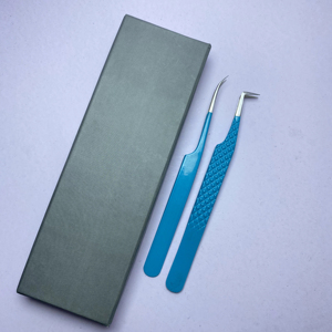 Juego de herramientas profesionales para extensión de pestañas, pinzas para pestañas de volumen curvo fuerte, caja de espejo, etiqueta privada OEM de acero inoxidable - Product Image 1