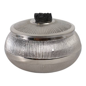 Coulée d'aluminium nickelé fantaisie nouveau concept bol de service avec couvercle Style Unque bol de coulée classique bol de vente en gros à bas prix - Product Image 1