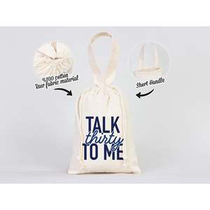 Bolsas Personalizadas para Kits de Resaca - Bolsas de Recuperación con la Frase 'Talk Thirty to Me' para Regalos de Fiesta de 30 Cumpleaños, Personalización de Logotipo con Serigrafía - Product Image 2