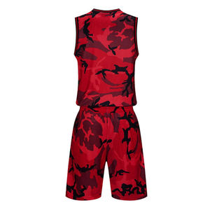 Uniforme de Baloncesto Unisex al Por Mayor de Alta Calidad, Transpirable, con Impresión por Transferencia de Calor Roja, 100% Poliéster, de Secado Rápido - Product Image 2