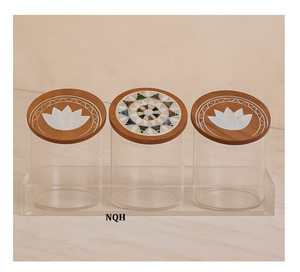 Luxury Acacia Wood Tray with Acrylic Storage Box – Premium Handmade Serving Tray for Dry Fruits, Snacks & Gift <b>Hampers</b> - Product Image 1