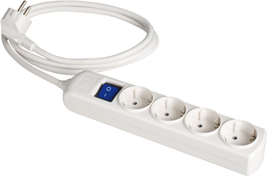Multipresa con cavo e interruttore, serie 8000, 4 prese, 1,5 m (Solera 8014IL) - Product Image 1