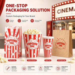 Bolsas de Papel para Palomitas de Maíz con Logotipo Personalizado, Aptas para Microondas, Venta al por Mayor, para Comida Rápida para Llevar - Product Image 2