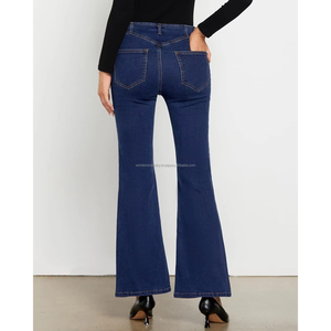Classic Blue Denim Flare Jeans Women High Waisted Slim Fit <b>Bell</b> Bottoms women denim jeans pants - Product Image 4