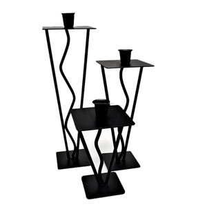 <b>Black</b> Iron Squiggle Candle Holder Metal Decorative <b>Candlestick</b> Holder for Home Decor Wedding Party Dinning - Product Image 1