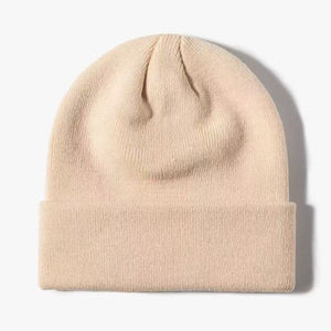 Unisex invierno al aire libre cálido sombreros poliéster/algodón bordado dibujos animados Logo Unisex sólido en blanco personalizado tejido puño jacquard gorros - Product Image 3