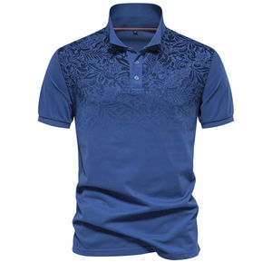 Polos de hombre de moda de verano de alta calidad, patrón degradado, mezcla de algodón estampada, diseño de manga corta de secado rápido - Product Image 3