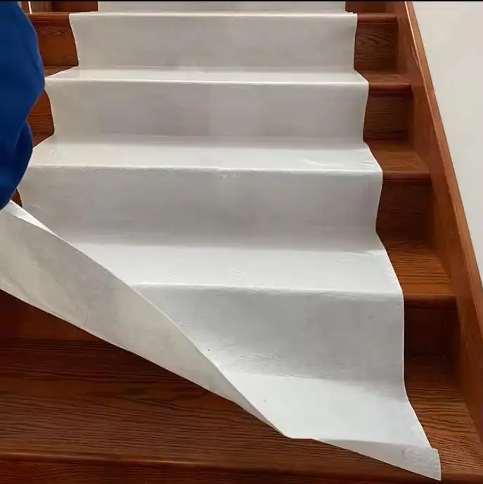 Best Sale White Sticky Painter Felt Sheet Floor Wall Stair Protection Film Roll