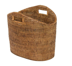 Panier de rangement pour livres en rotin naturel blanc fait à la main, écologique, simple, avec poignée, grand cercle, OEM, salon - Product Image 4