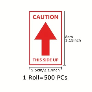 Caution THIS SIDE Industrial Use Packaging <b>Stickers</b> for <b>Small</b> Business Warehouse Shipping Exhibition Delicate Items-500 Pieces - Product Image 1