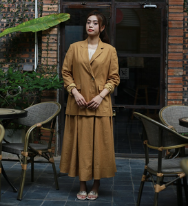 Veste à cravate en ramie naturelle haut de gamme pour femme avec poches - Product Image 3