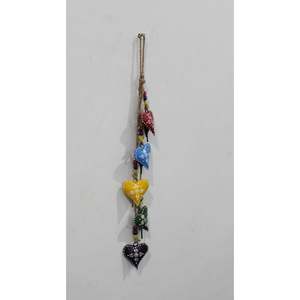 Handmade Boho-Themed Heart Hanging Bells 55cm <b>String</b> Decor with Love Gift Hand Painted <b>Garden</b> Ornaments - Product Image 3