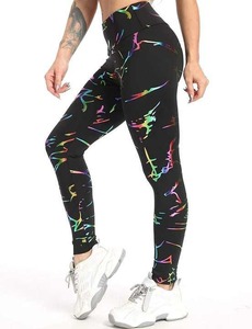 Leggings résille antibactériens taille haute cousus à la mode pour femmes noir transparent - Product Image 3