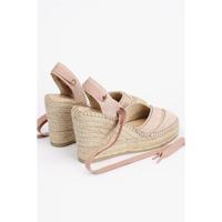 Espadrille fermée à talon compensé haut