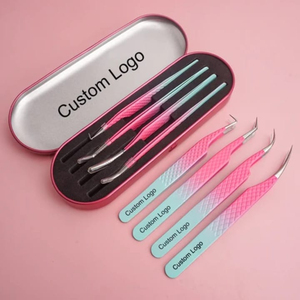 Pinzas de extensión de pestañas japonesas de acero inoxidable de alta calidad, recién llegadas con punta de fibra puntiaguda de precisión con icono de corazón - Product Image 4