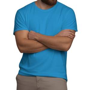 Blanc 100% coton à manches courtes coupe régulière T-Shirt de style de rue pour hommes motif solide 220 grammes poids du tissu pour les Philippines - Product Image 2