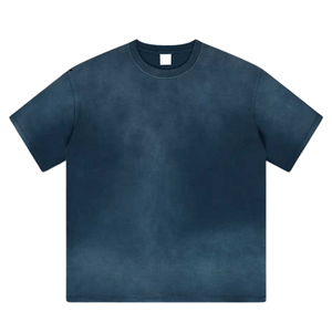 T-shirt Streetwear de style vintage lavé à l'acide pour hommes de qualité supérieure 230GSM coton personnalisé Logo imprimé surdimensionné uni coupe lourde longue longueur - Product Image 3