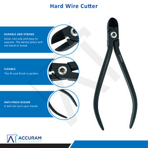 Coupe-fil orthodontique 13,3 cm, pointe en carbure de tungstène noir, acier inoxydable, instruments dentaires, pince à ligature pour fil d'arc - Product Image 2