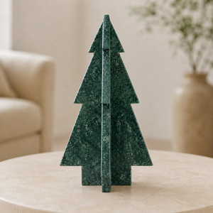 Escultura de Árbol de Navidad de Mármol Verde al por Mayor, Decoración Festiva de Mesa de Piedra Natural Entrelazada - Product Image 4
