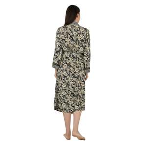 Kimono de Seda de Lujo Estilo Boho para Mujer, con Estampado Paisley y Floral Azul, Ideal para la Playa, Regalo de Jubileo - Product Image 3