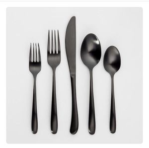 Vaisselle en acier inoxydable de haute qualité, couverts, couverts de table, comprenant des couverts noirs pour restaurant, cuisine, hôtel, mariage - Product Image 4