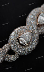 Collar de Diamantes Moissanite con Corte de Pera y Baño de Plata 925, Joyería de Lujo con Halo - Product Image 3