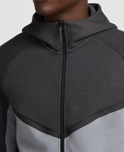 Sudadera con capucha unisex de color doble con cremallera completa de algodón/poliéster de alta calidad para hombres Soft Fleece - Product Image 4