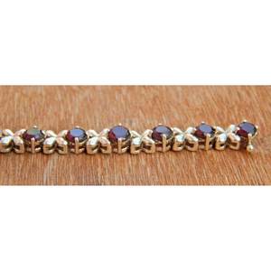 925 <b>Solid</b> <b>Silver</b> Exclusive Shape <b>Bracelet</b> Natural Garnet Artisan Designer Exclusive for Women Red Color Amazing Fine Charm - Product Image 3