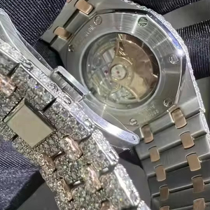 Montre mécanique automatique de luxe en acier inoxydable, style hip-hop, avec montre en moissanite glacée VVS, montre mécanique - Product Image 5