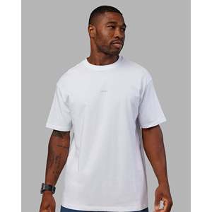 T-shirt en coton blanc surdimensionné et épais 300 GSM pour impression sérigraphique - Product Image 1