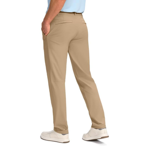 Pantalones de golf informales para hombre, ligeros, de lona de algodón 100%, transpirables, con cordón de cintura media, pantalones holgados, método de tejido no tejido - Product Image 3