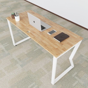 โต๊ะทำงานหนังไม้สไตล์มินิมอลพร้อมขาโลหะ - Product Image 6